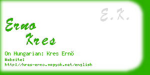 erno kres business card
